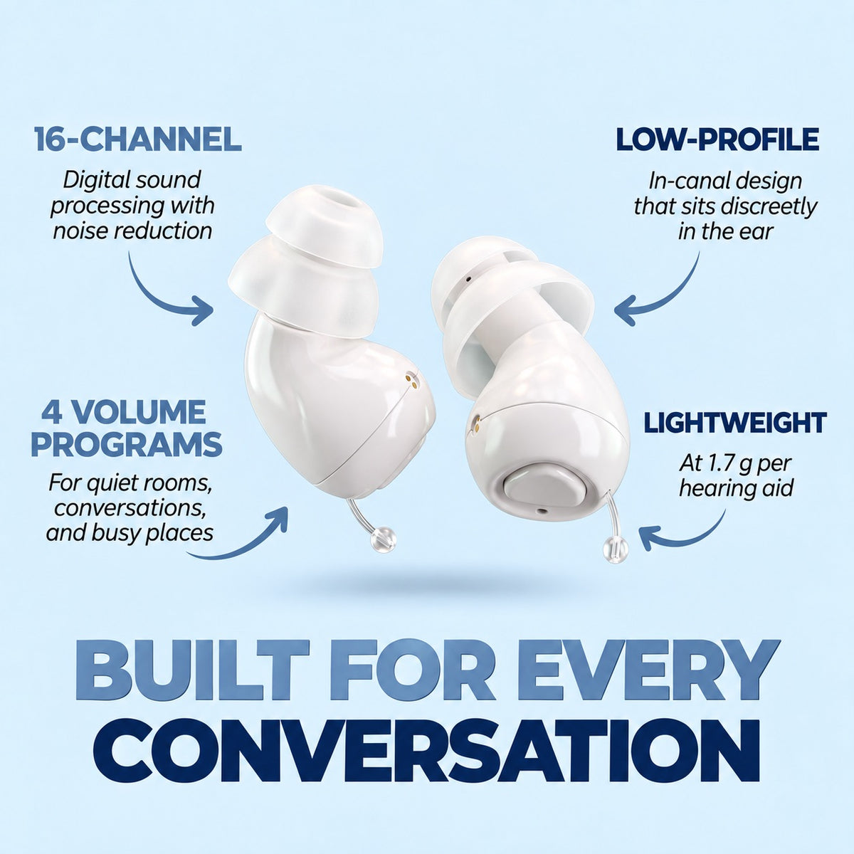 Aura Pro Hearing Aids - Rechargeable - UV Sanitising Case